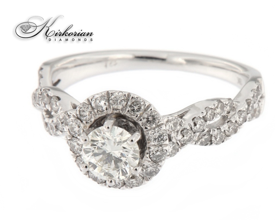Годежен пръстен бяло злато 14к. с диаманти 1,07 карата код:135