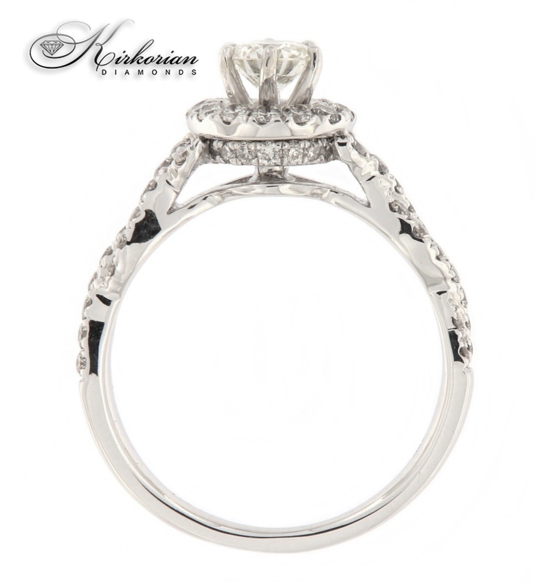 Годежен пръстен бяло злато 14к. с диаманти 1,07 карата код:135