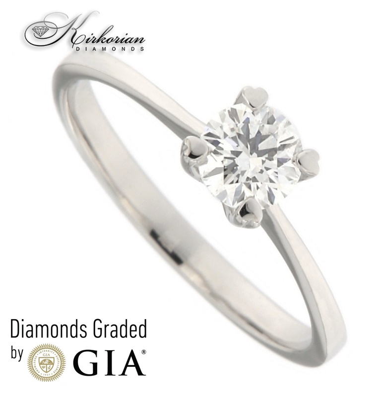 Годежен пръстен бяло злато 14к. с диамант 0.50 карата GIA сертификат код:K155А
