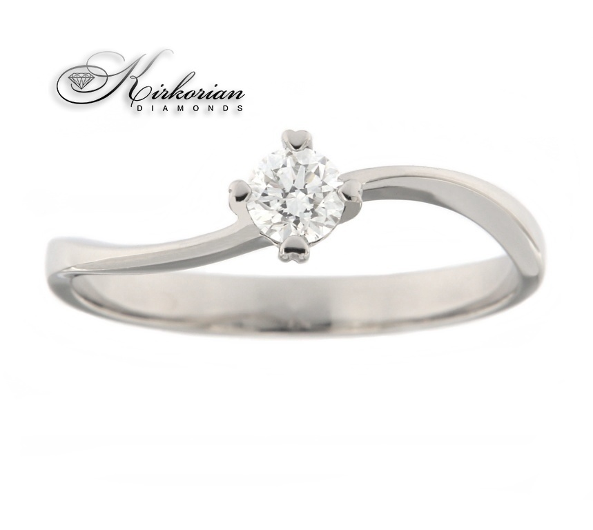 Годежен пръстен 14к. с диамант 0.24 карата код:K488