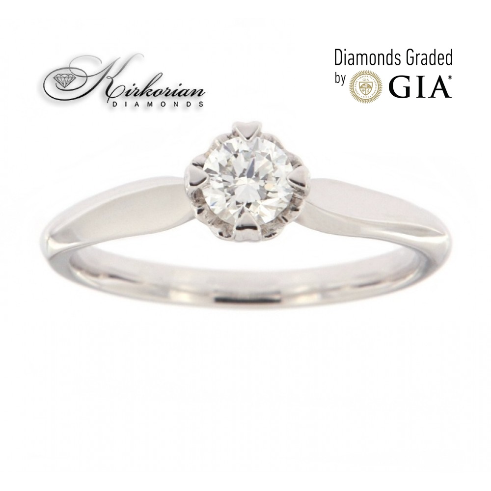 Годежен пръстен 14к. с диамант 0.30 карата GIA сертификат код:K582