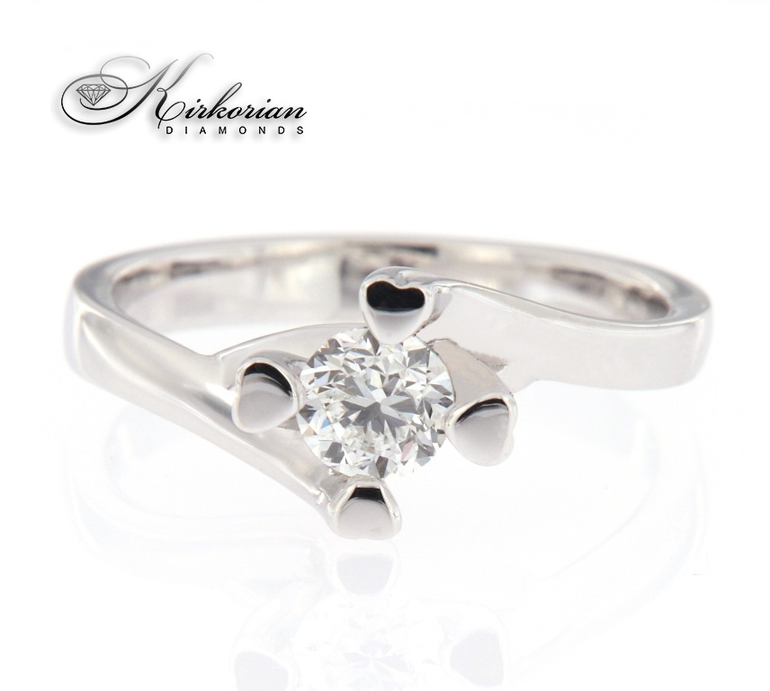 Годежен пръстен бяло злато 14к. с диамант 0.50 карата GIA сертификат код:593