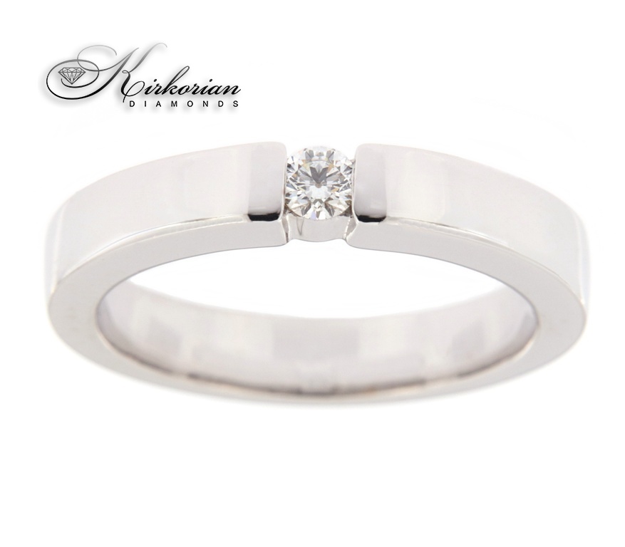 Годежен пръстен бяло злато 14к. с диамант 0.10 карата код:K596