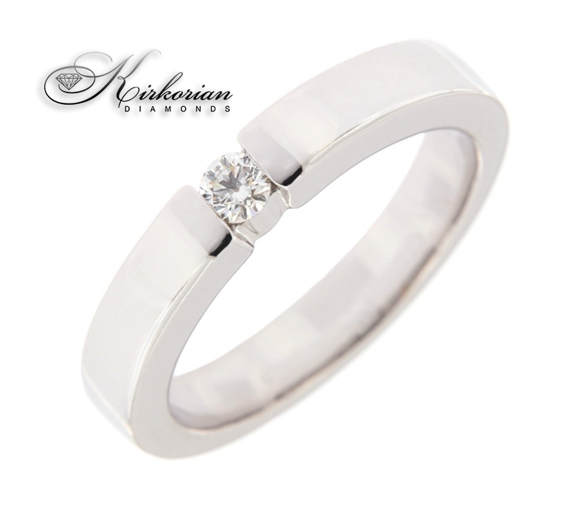 Годежен пръстен бяло злато 14к. с диамант 0.10 карата код:K596