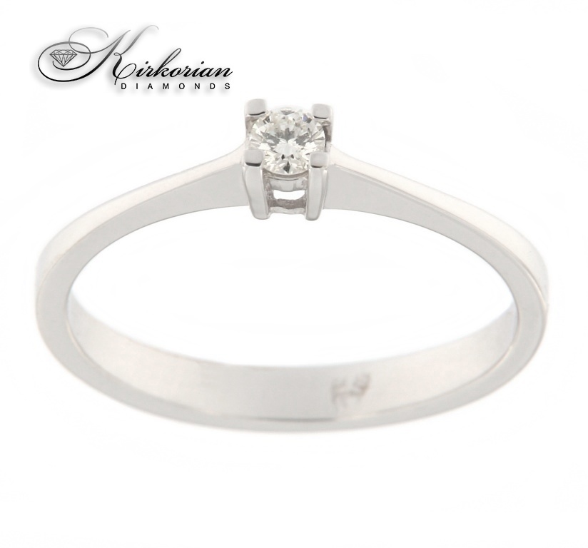 Годежен пръстен бяло злато 14к. с диамант 0.07 карата код:G367