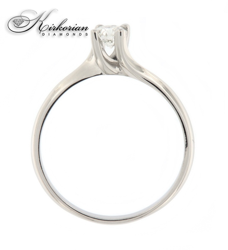 Годежен пръстен бяло злато 14. с диамант 0.30 карата GIA сертификат код:G368A