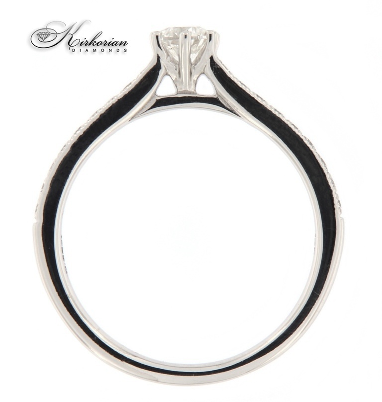 Годежен пръстен бяло злато 14к. с диаманти 0.38 карата код:RB25