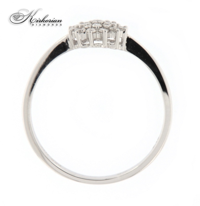 Годежен пръстен бяло злато 14к. с диаманти 0.16 карата код:RN12