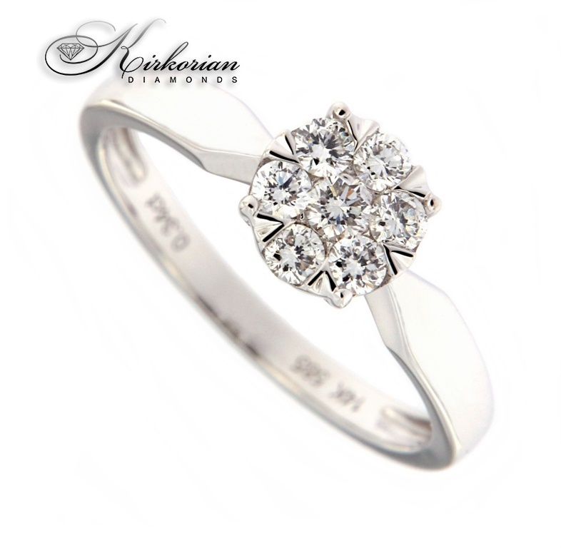Годежен пръстен бяло злато 14к. с диаманти 0.34 карата код:RN146