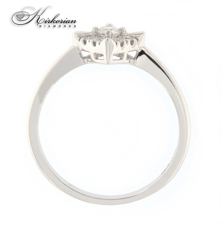 Годежен пръстен бяло злато 14к. с диаманти 0.20 карата код:RN18