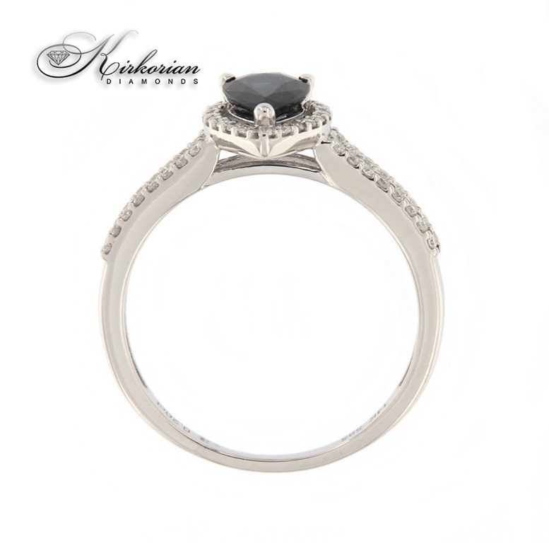 Годежен пръстен бяло злато 18к. сапфир 0.79k. диаманти 0.20 карата код:RN180