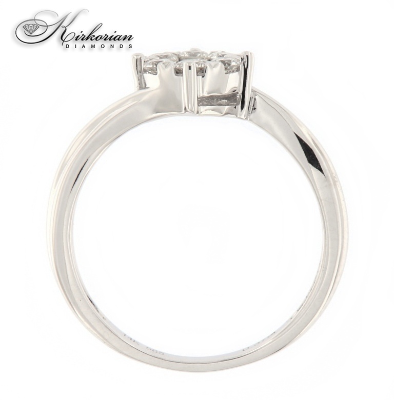 Годежен пръстен бяло злато 14к. с диаманти 0.34 карата код:RN197