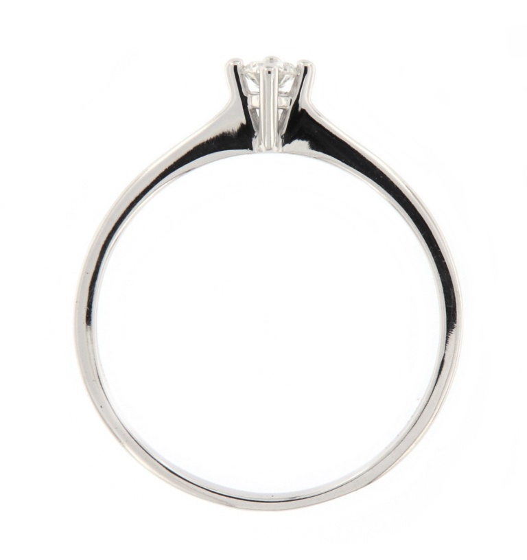 Годежен пръстен бяло злато 14к. с диамант 0.10 карата код:RN205