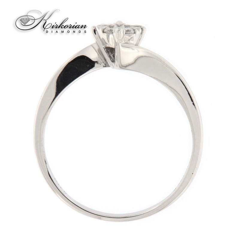 Годежен пръстен бяло злато 14к. с диаманти 0.17 карата код:RN207