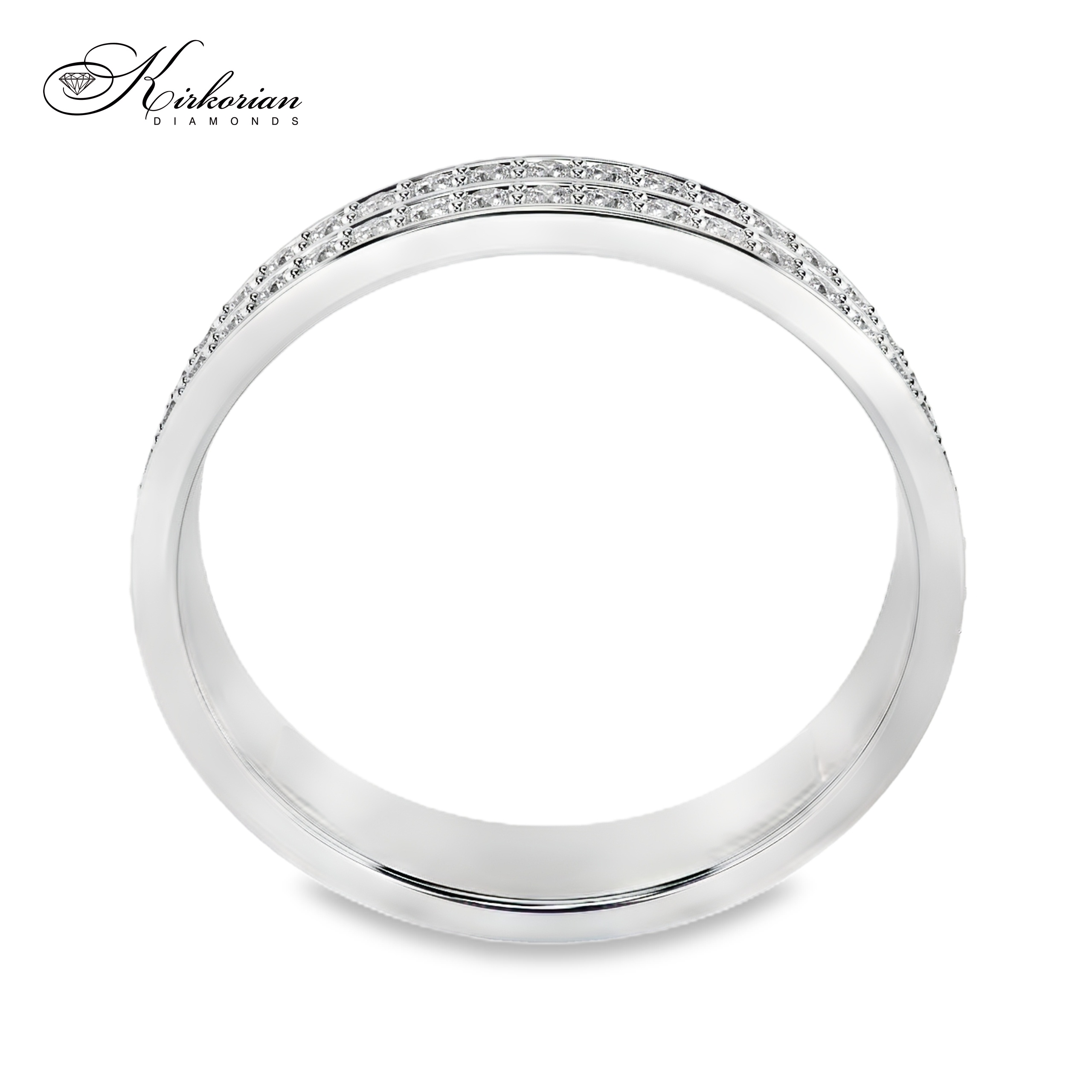 Брачна халка от бяло злато 14K с два реда диаманти 0.37ct и KD сертификат – модел 10110045 Брачна халка от бяло злато 14K с два реда диаманти 0.37ct и KD сертификат – модел 10110045