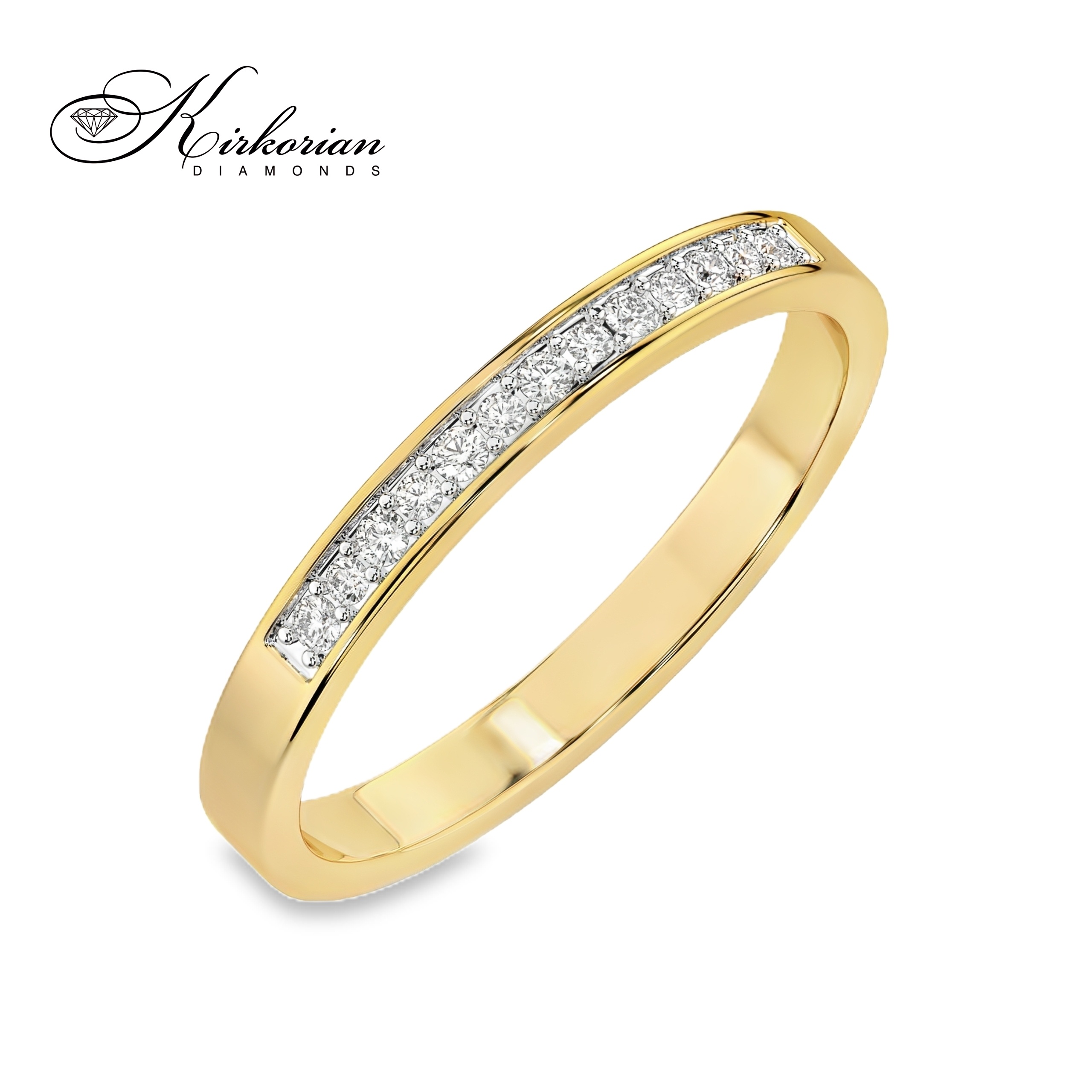 Брачна халка от жълто злато 14K с диаманти 0.11ct и KD сертификат – модел 10110065G Брачна халка от жълто злато 14K с диаманти 0.11ct и KD сертификат – модел 10110065G