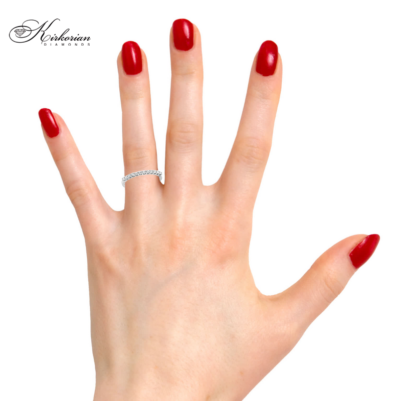 Фин пръстен от бяло злато 14k с диаманти 0.25ct – модел RN39 Фин пръстен от бяло злато 14k с диаманти 0.25ct – модел RN39