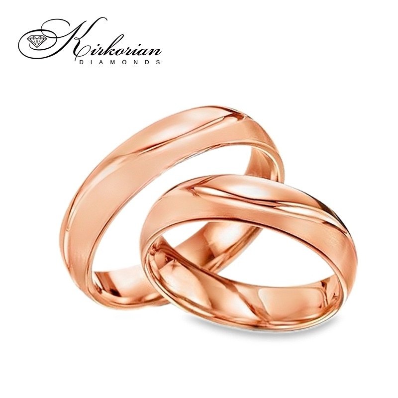 Брачни халки WRD104 от бяло, жълто или розово злато – класически модел 14k, 11.60гр