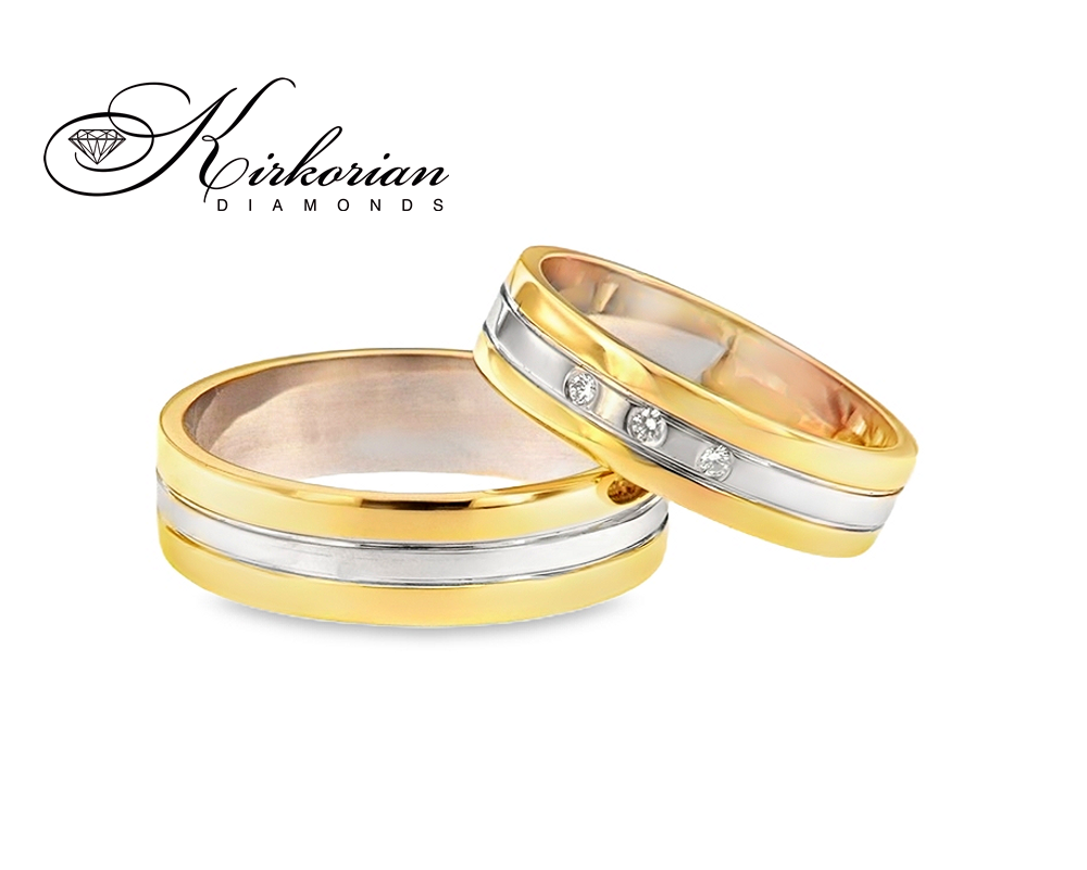 Венчални халки от злато 14к с диаманти 0.045ct – WRD119 Венчални халки от злато 14к с диаманти 0.045ct – WRD119