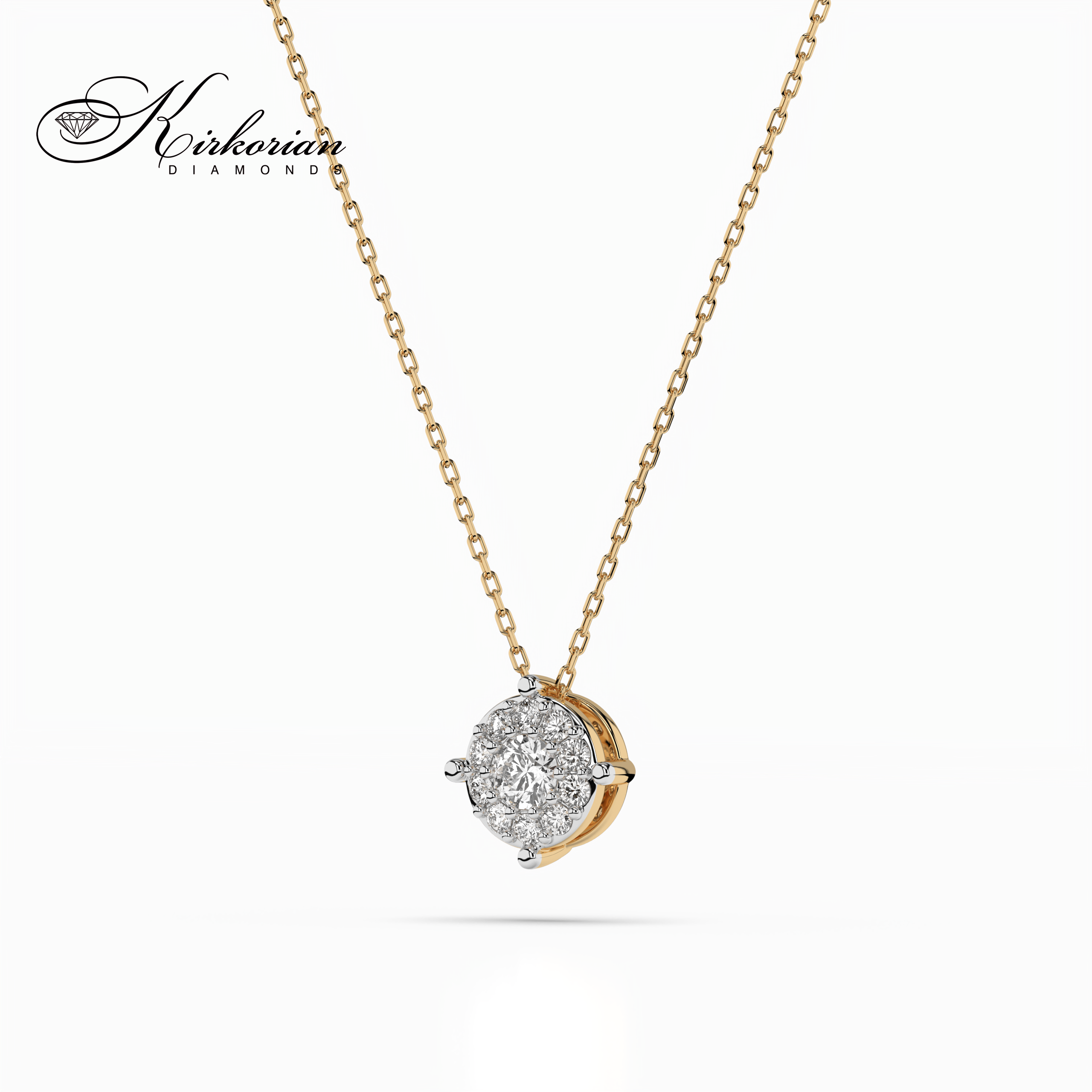 Златно колие с диаманти 0.18 ct – 14К жълто злато | KD