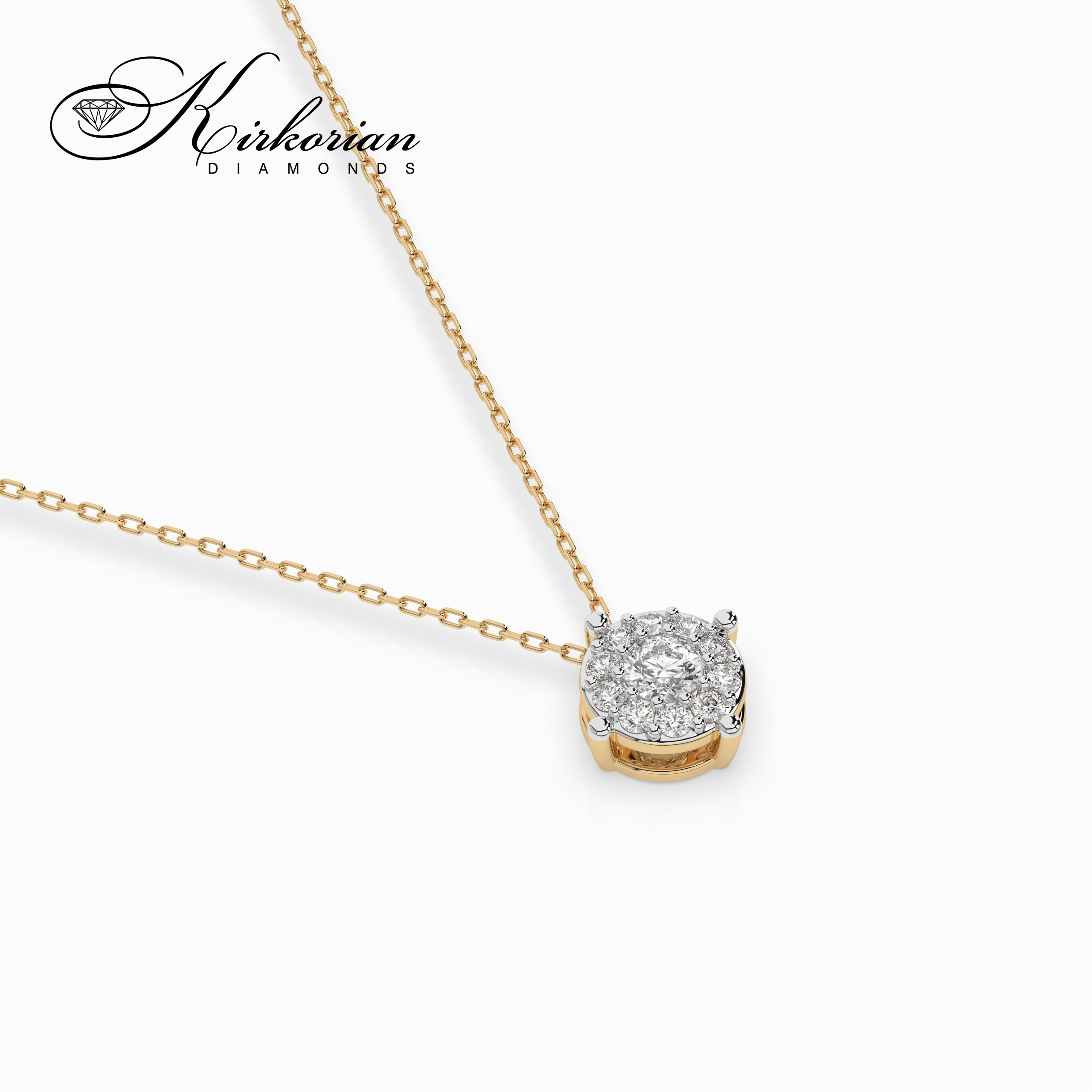 Златно колие с диаманти 0.18 ct – 14К жълто злато | KD