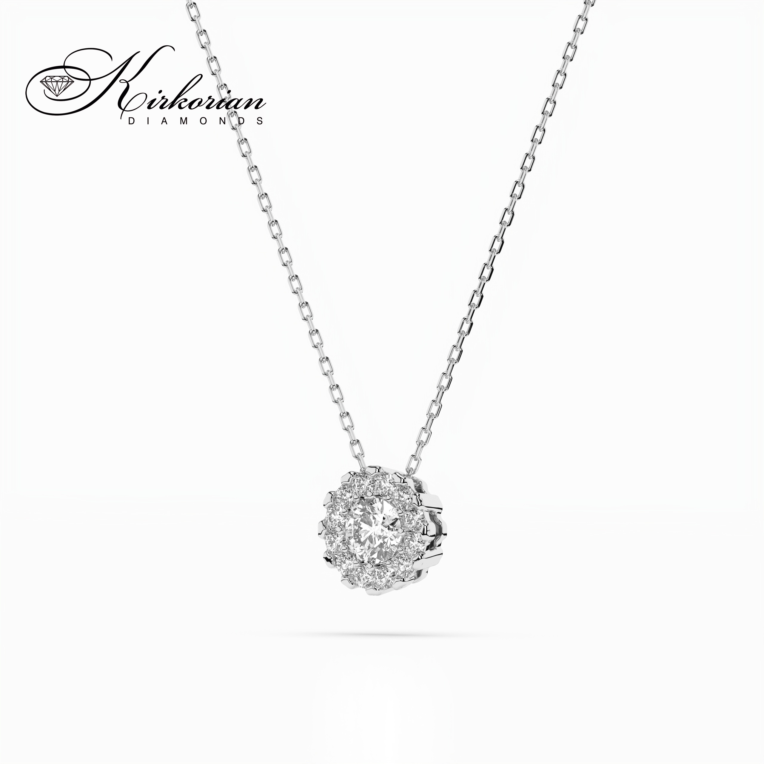 Колие от бяло злато 14К с диаманти 0.20 ct – луксозна изработка, код: 10410044