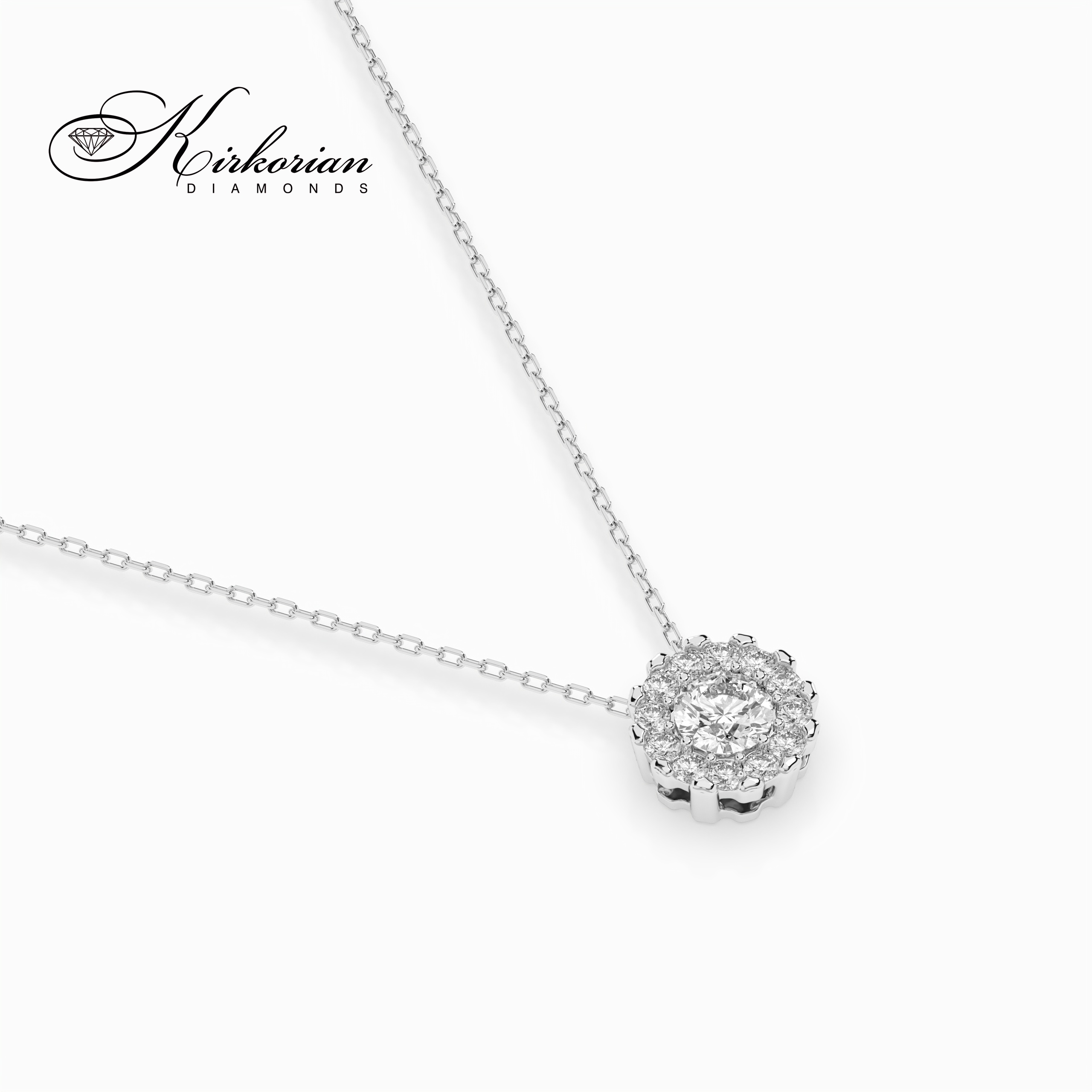 Колие от бяло злато 14К с диаманти 0.20 ct – луксозна изработка, код: 10410044