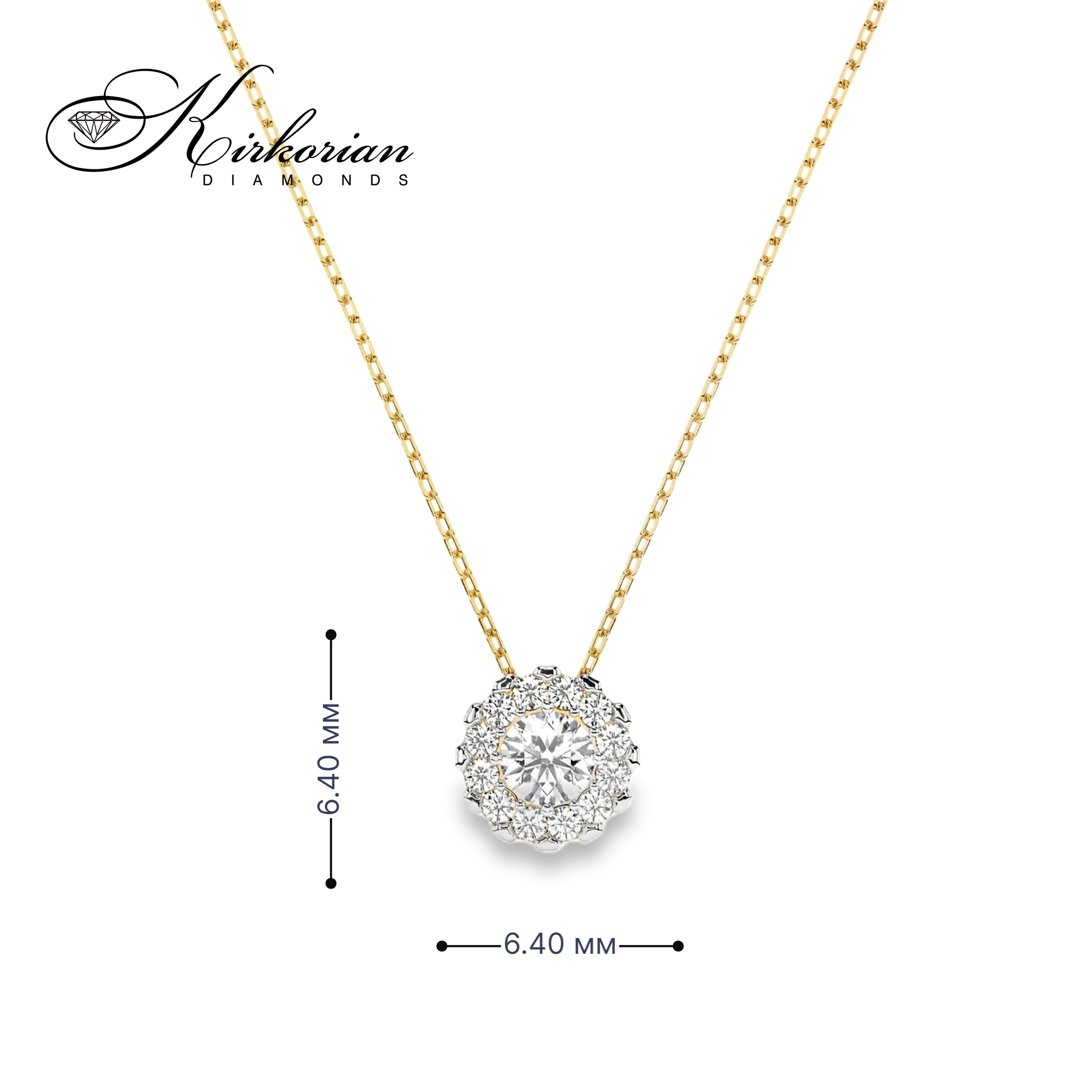 Колие жълто злато 18К с диаманти 0.20 ct – код: 10410044G