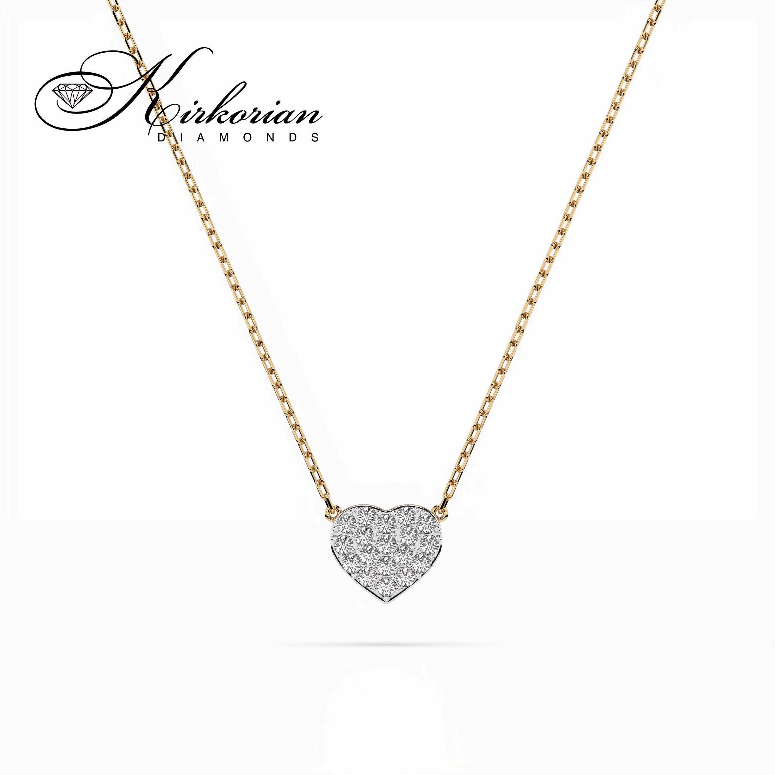 Фино колие сърце с диаманти от жълто злато 18К – лукс на достъпна цена