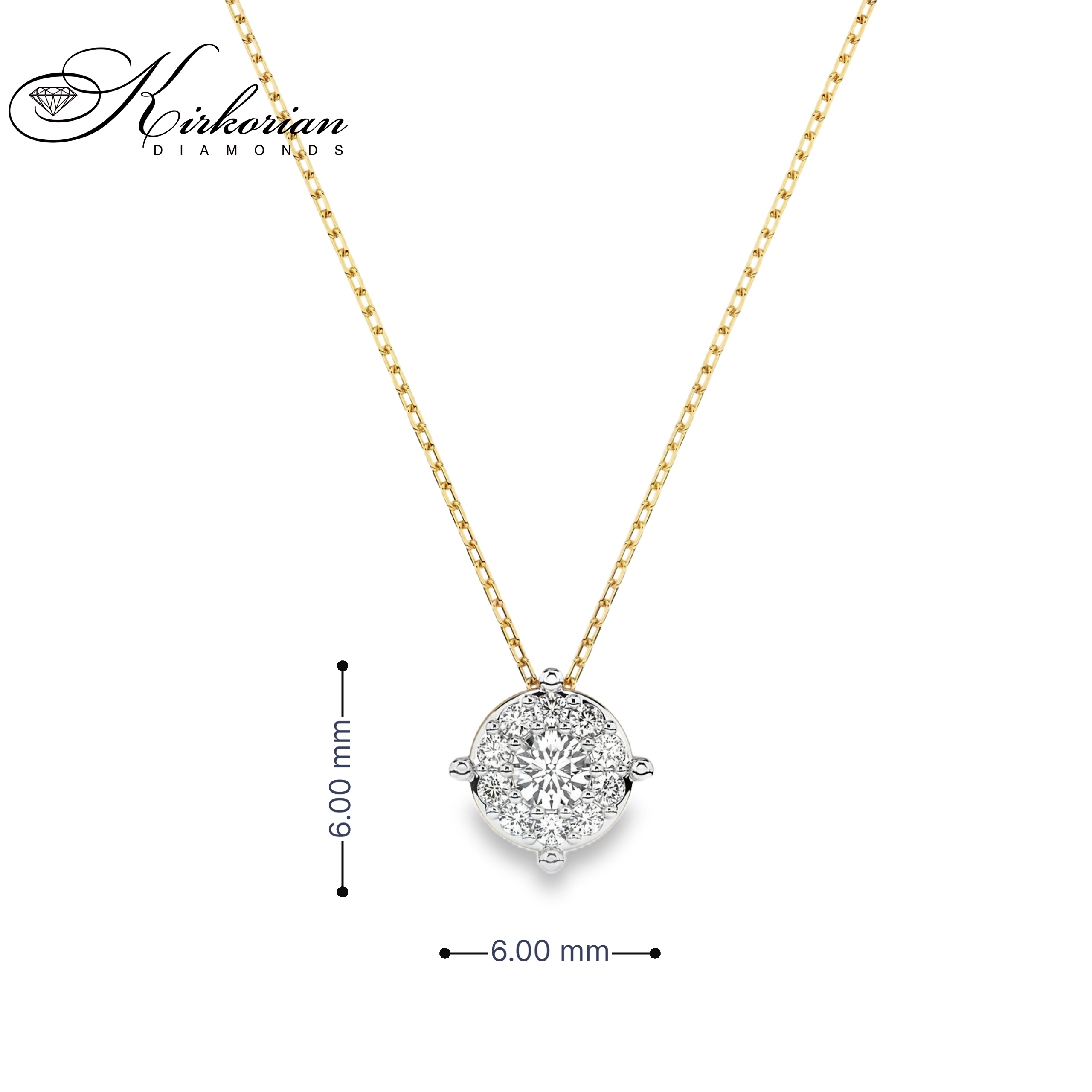 Златно колие с диаманти 0.18 ct – 14К жълто злато | KD