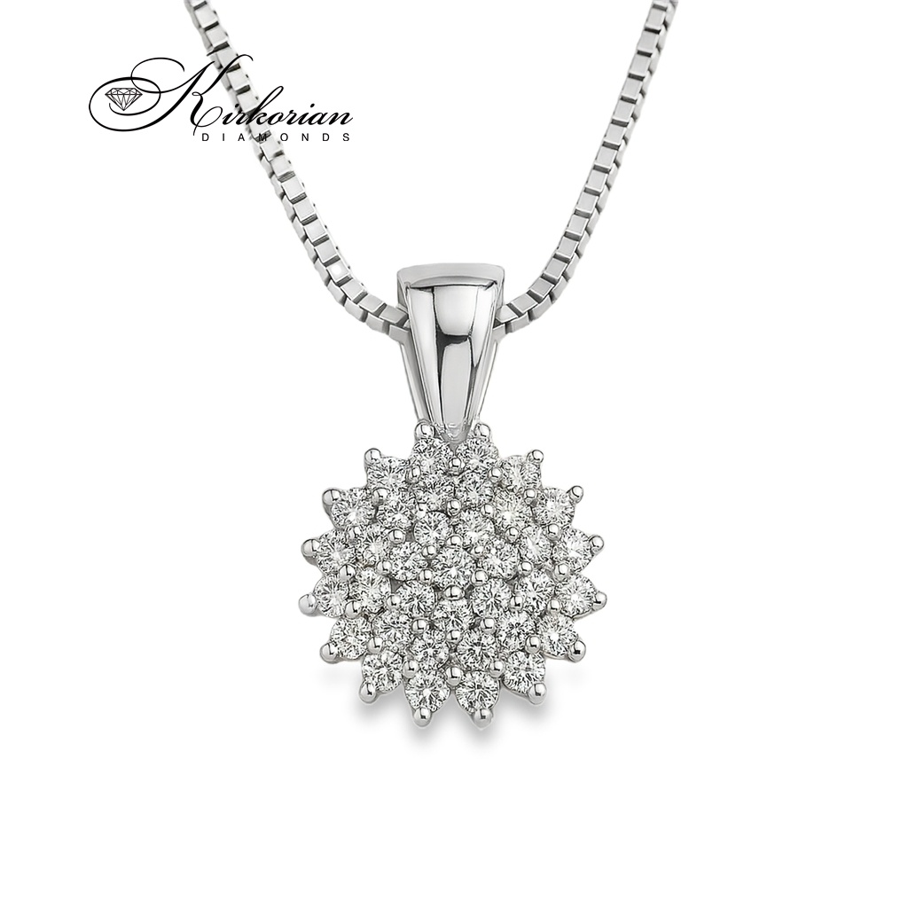 Луксозно колие от бяло злато 14к с диаманти 0.31ct – модел RN168 | Kirkorian Diamonds Луксозно колие от бяло злато 14к с диаманти 0.31ct – модел RN168 | Kirkorian Diamonds