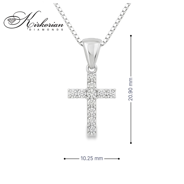 Кръст 14к. с Диаманти 0.165 Карата - VS005 | Бяло Злато | Kirkorian Diamonds Кръст 14к. с Диаманти 0.165 Карата - VS005 | Бяло Злато | Kirkorian Diamonds