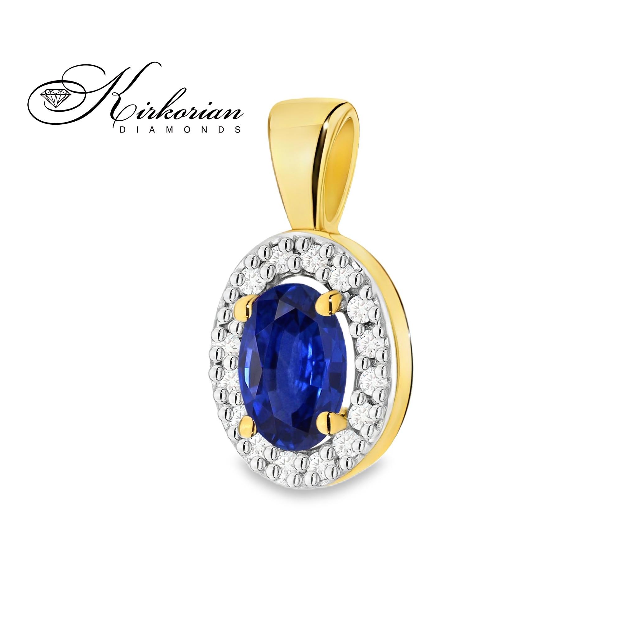 Висулка от жълто злато 14К със сапфир и диаманти 0.08 ct – лукс на достъпна цена | Код ZS0574 Висулка от жълто злато 14К със сапфир и диаманти 0.08 ct – лукс на достъпна цена | Код ZS0574