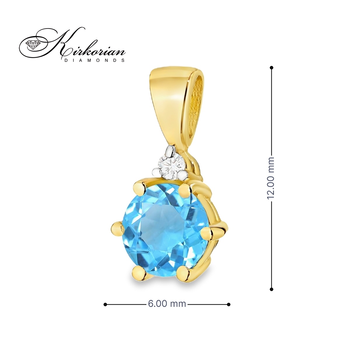 Колие от жълто злато 14К с топаз 0.50 ct и диамант 0.015 ct | Цени от производител | Kirkorian Diamonds Колие от жълто злато 14К с топаз 0.50 ct и диамант 0.015 ct | Цени от производител | Kirkorian Diamonds