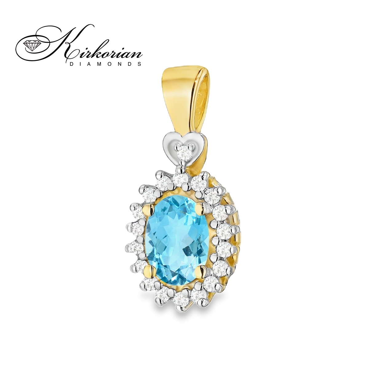 Висулка от жълто злато 14К с топаз и диаманти 0.60 ct | Елегантен дизайн | Код: ZT0312