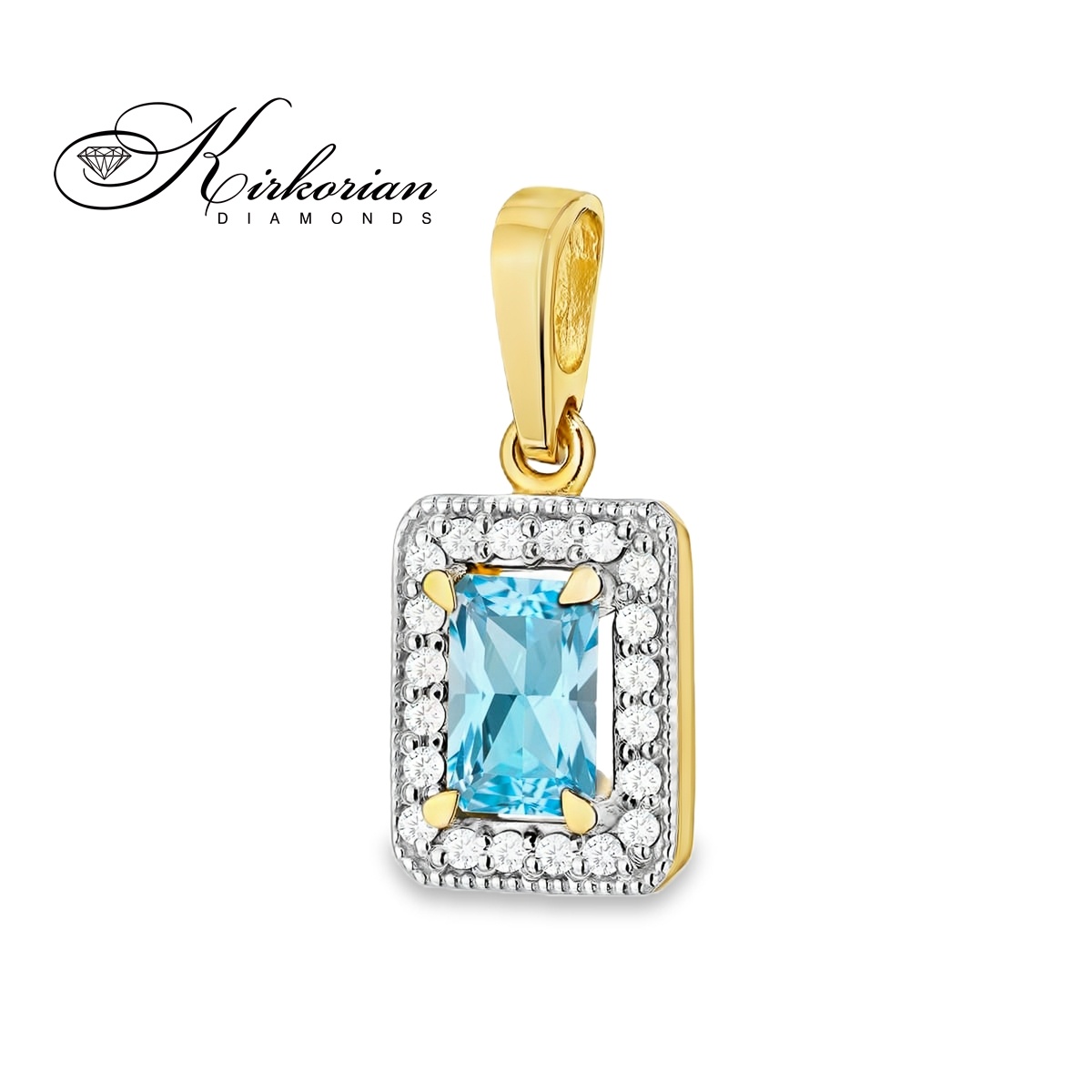 Колие от жълто злато 14К с топаз и диаманти | Модел ZT0422 Колие от жълто злато 14К с топаз и диаманти | Модел ZT0422