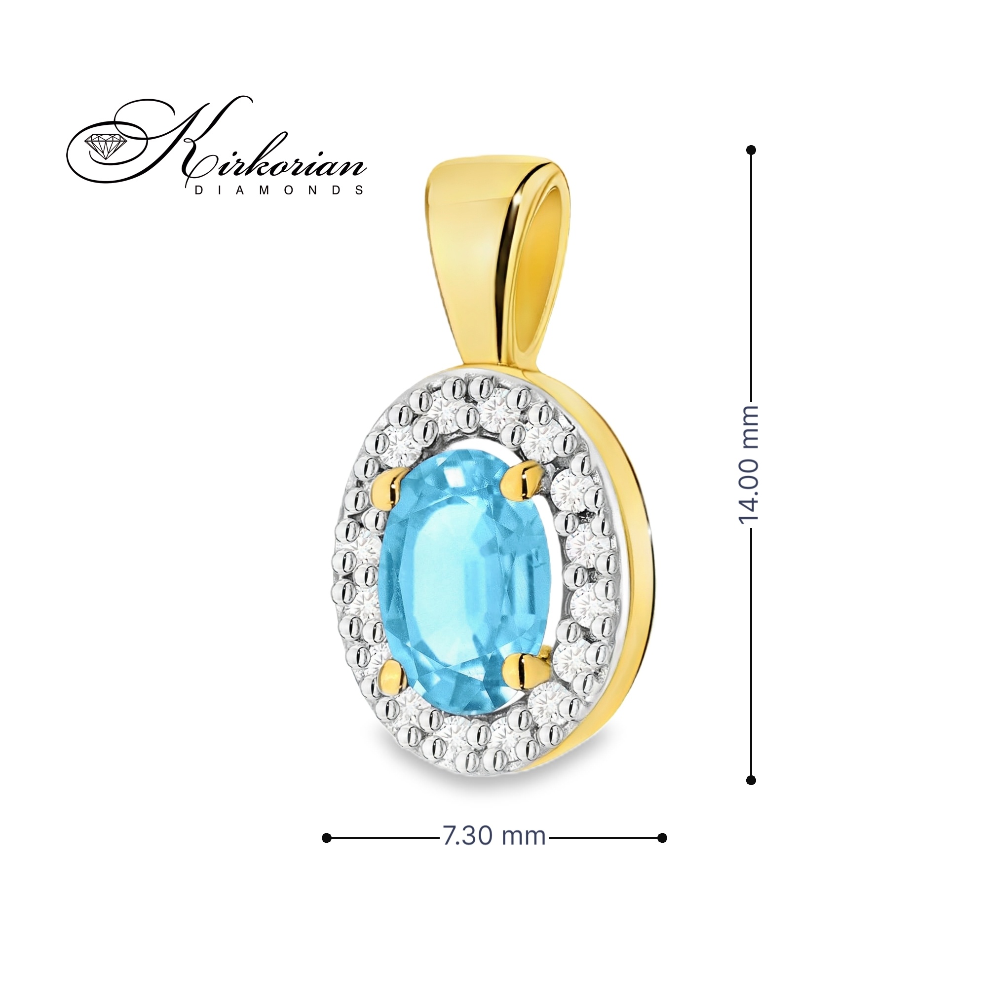 Колие от жълто злато 14К с швейцарски топаз и диаманти – изискан лукс на достъпна цена | Kirkorian Diamonds Колие от жълто злато 14К с швейцарски топаз и диаманти – изискан лукс на достъпна цена | Kirkorian Diamonds