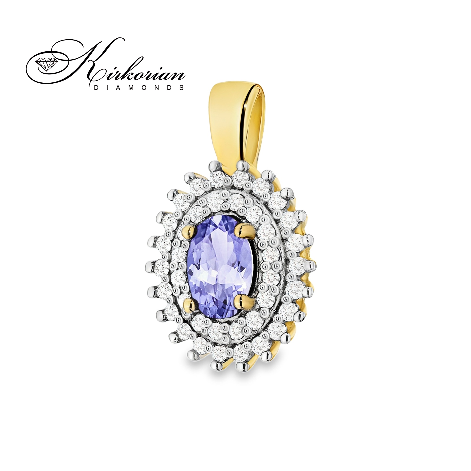 Висулка от жълто злато 14К с танзанит 0.40 ct и диаманти 0.19 ct – лукс на достъпна цена, код ZTZ0303