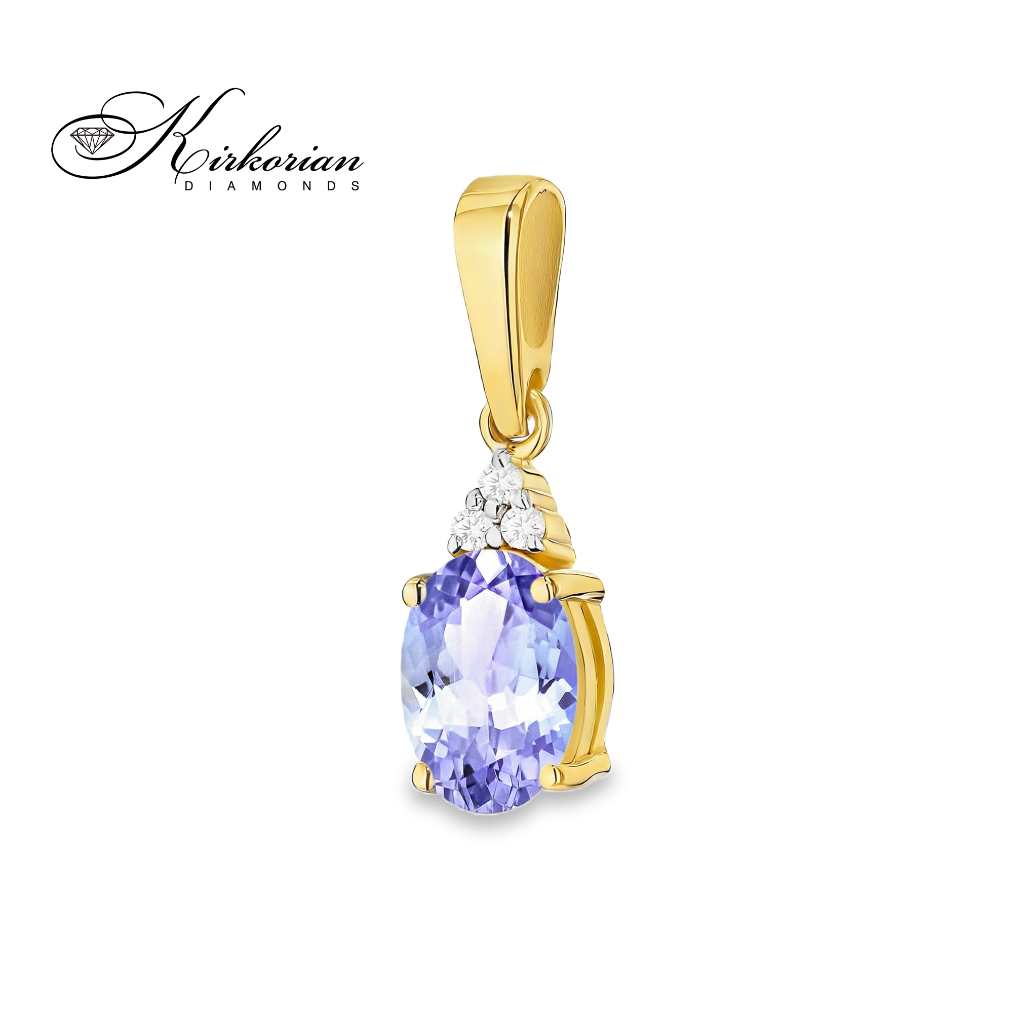 Колие от жълто злато 14К с танзанит 0.70 ct и диаманти 0.026 ct – код: ZTZ0308