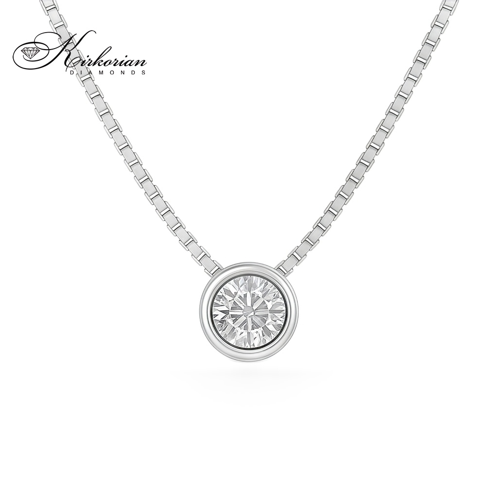 Колие от бяло злато 14k с диамант 0.15ct | Код: RN103