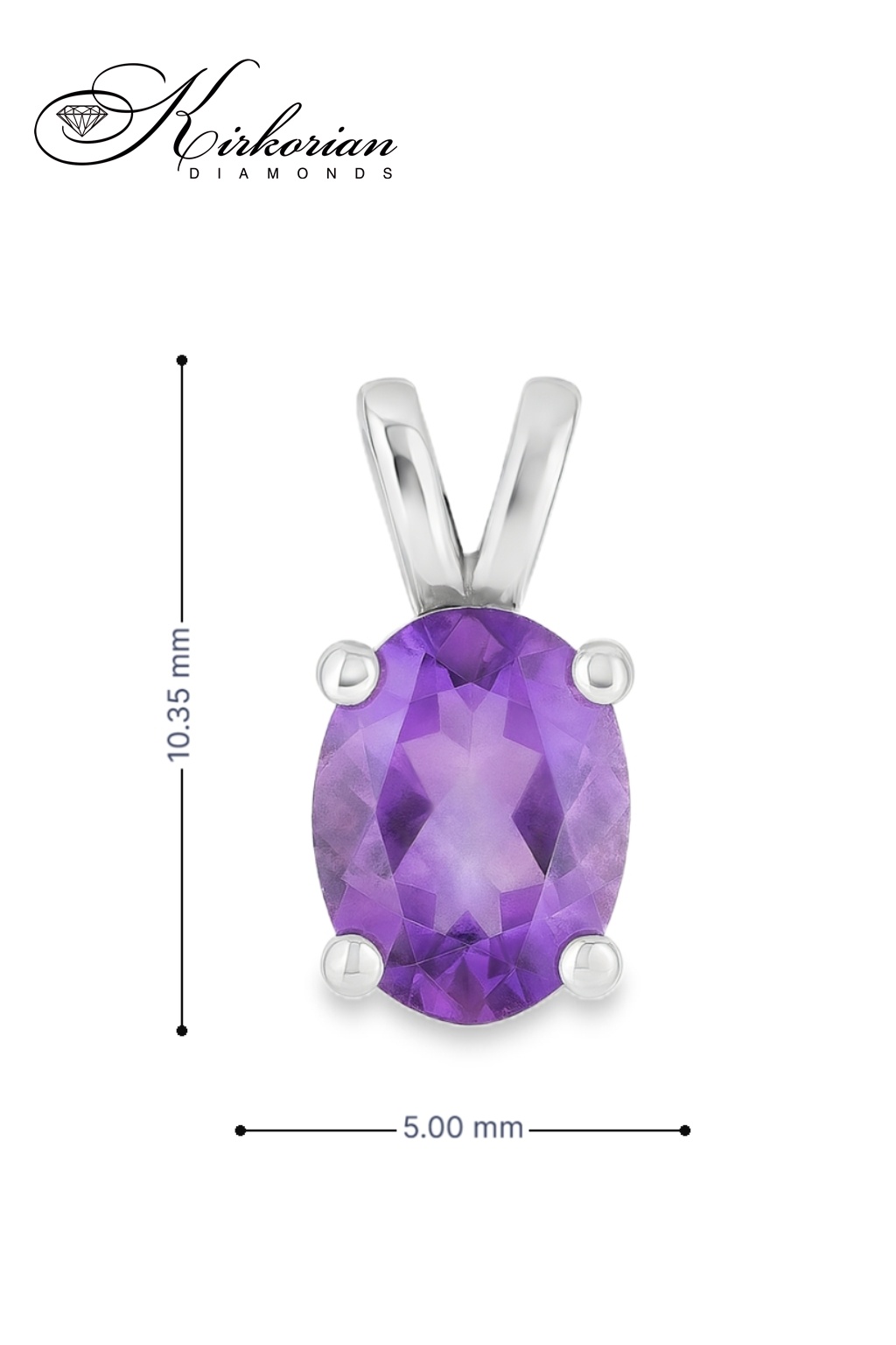 Висулка от бяло злато 14К с аметист 0.92 ct – зодия Риби | Kirkorian Diamonds Висулка от бяло злато 14К с аметист 0.92 ct – зодия Риби | Kirkorian Diamonds