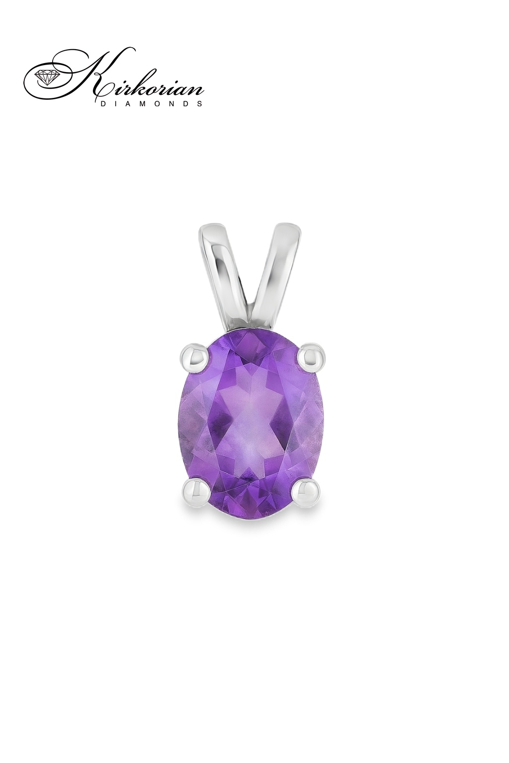 Висулка от бяло злато 14К с аметист 0.92 ct – зодия Риби | Kirkorian Diamonds Висулка от бяло злато 14К с аметист 0.92 ct – зодия Риби | Kirkorian Diamonds