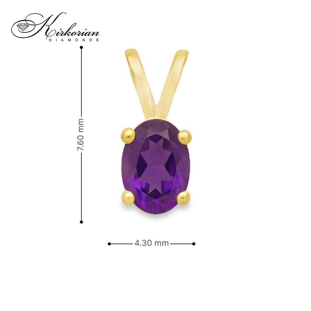 Златна висулка с аметист 0.36 ct – символ на зодия Риби