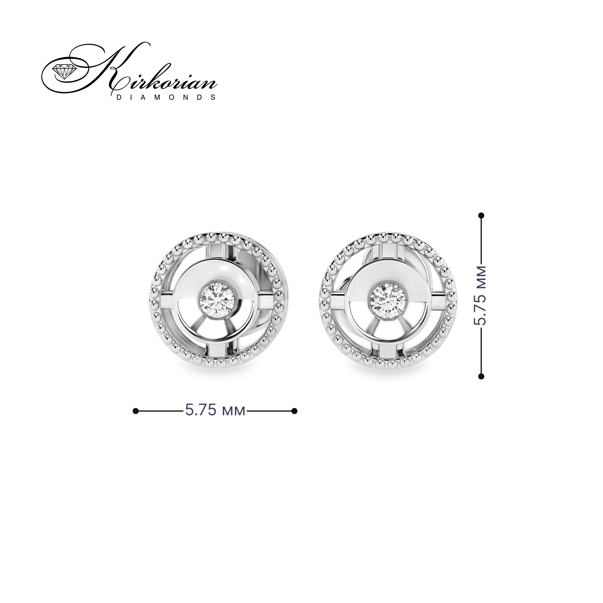 Обеци от бяло злато 18К с естествени диаманти 0.04 ct – модел 10210052 Обеци от бяло злато 18К с естествени диаманти 0.04 ct – модел 10210052