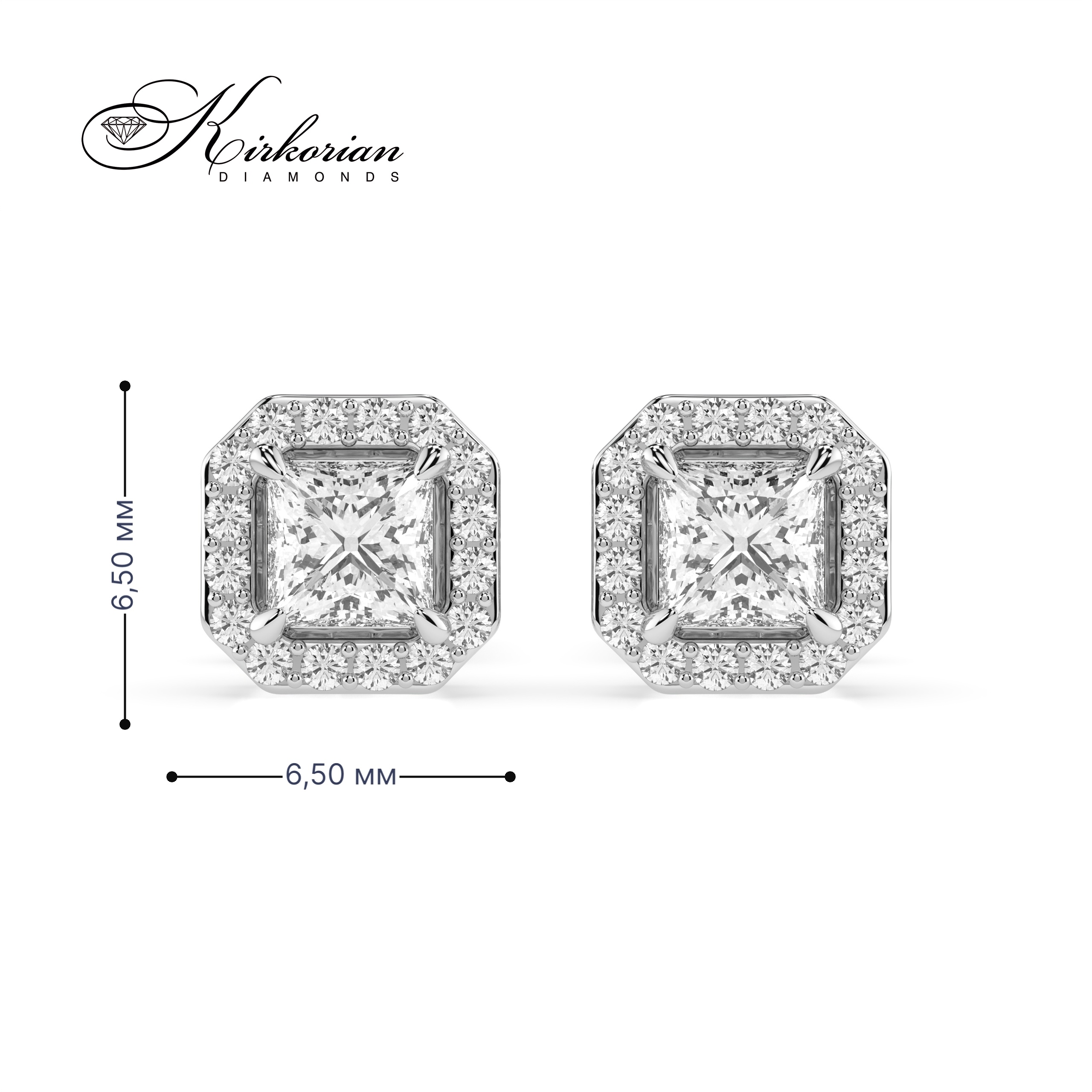 Обеци от бяло злато 18К с диаманти 0.50 ct – винт закопчаване, цени от производител