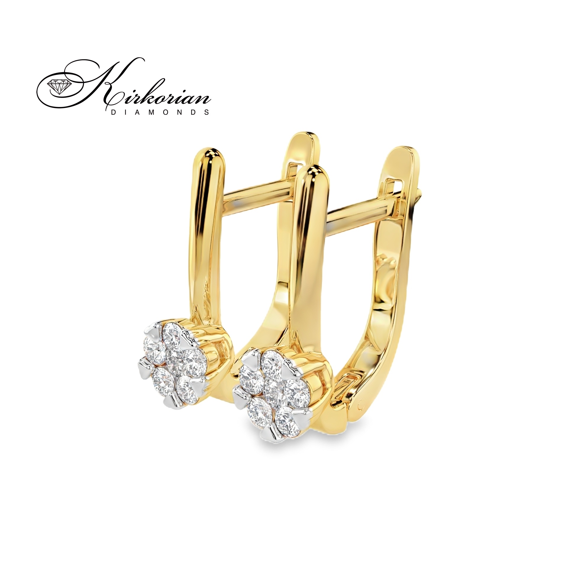 Обеци жълто злато 18к с диаманти 0.26 ct – Английско закопчаване, Код K10015 Обеци жълто злато 18к с диаманти 0.26 ct – Английско закопчаване, Код K10015