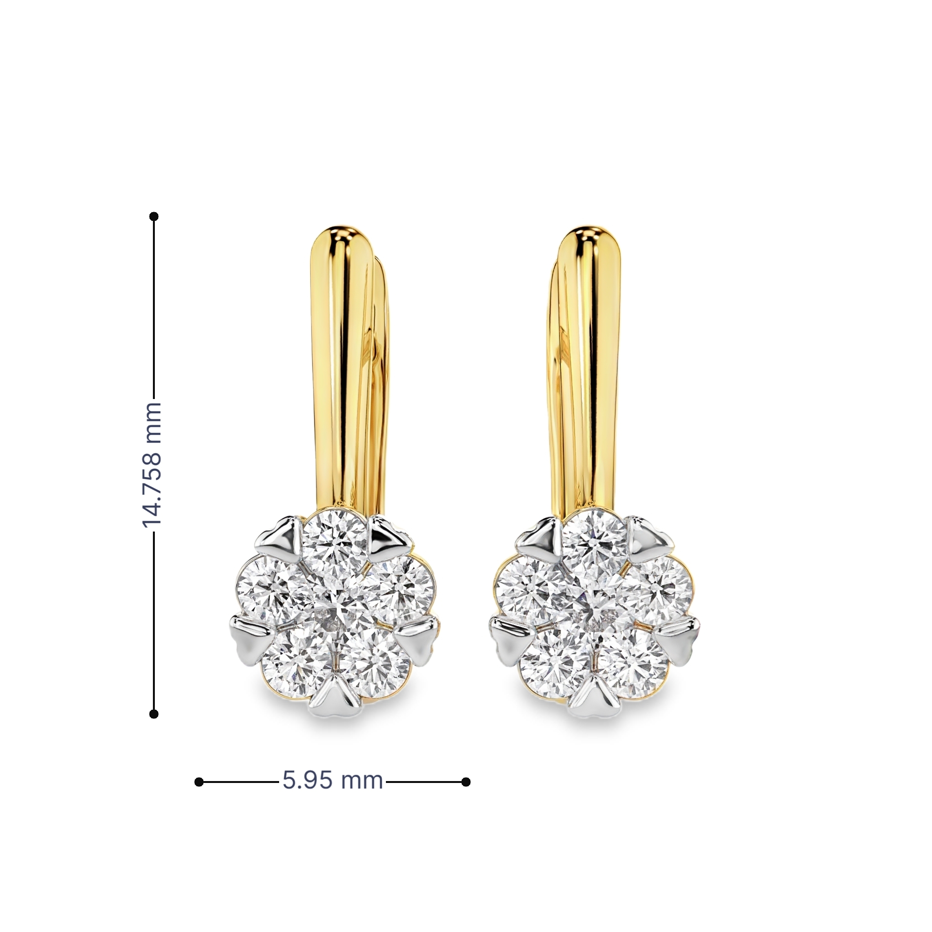 Обеци жълто злато 18к с диаманти 0.42 ct – Английско закопчаване, Код K100151 Обеци жълто злато 18к с диаманти 0.42 ct – Английско закопчаване, Код K100151