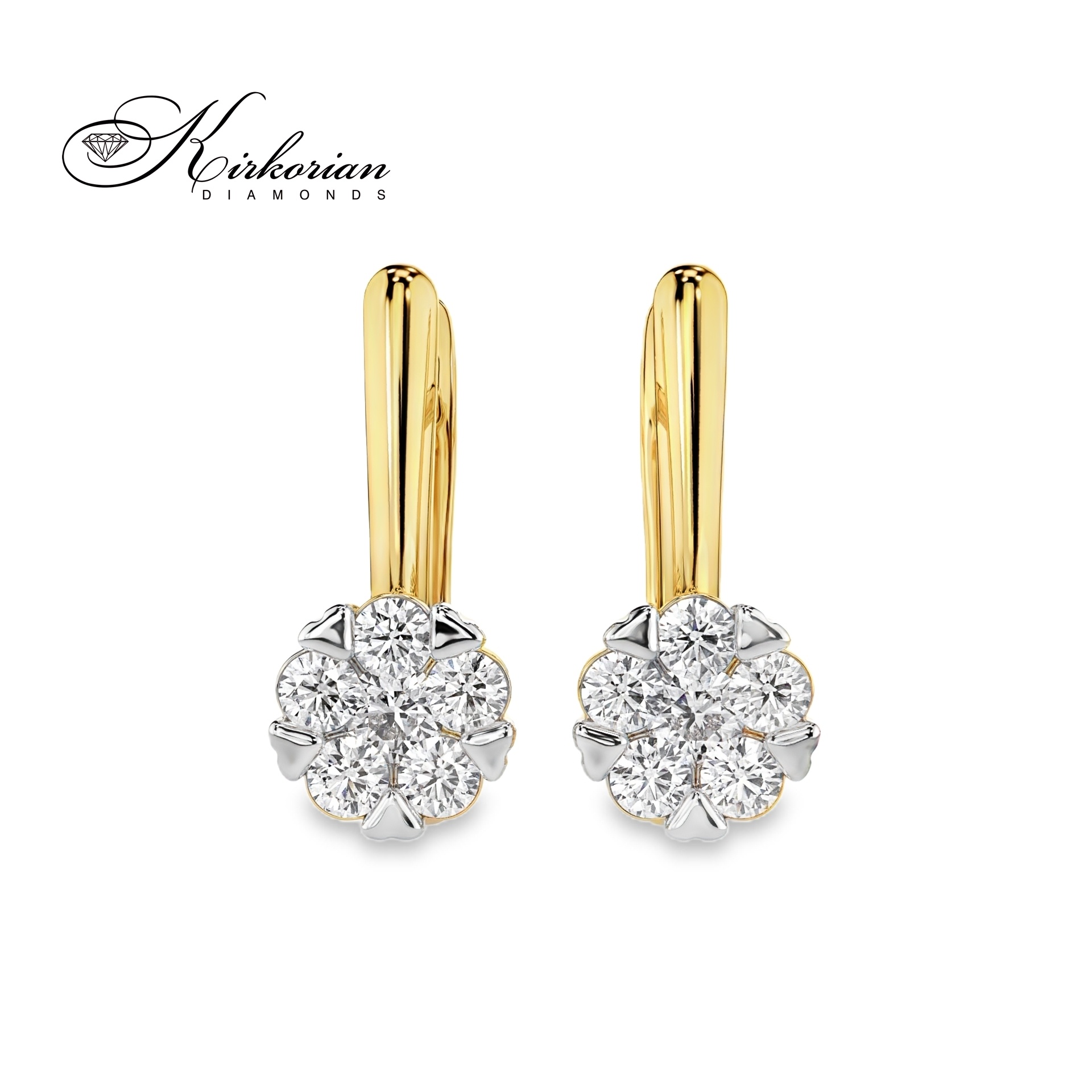 Обеци жълто злато 18к с диаманти 0.42 ct – Английско закопчаване, Код K100151 Обеци жълто злато 18к с диаманти 0.42 ct – Английско закопчаване, Код K100151
