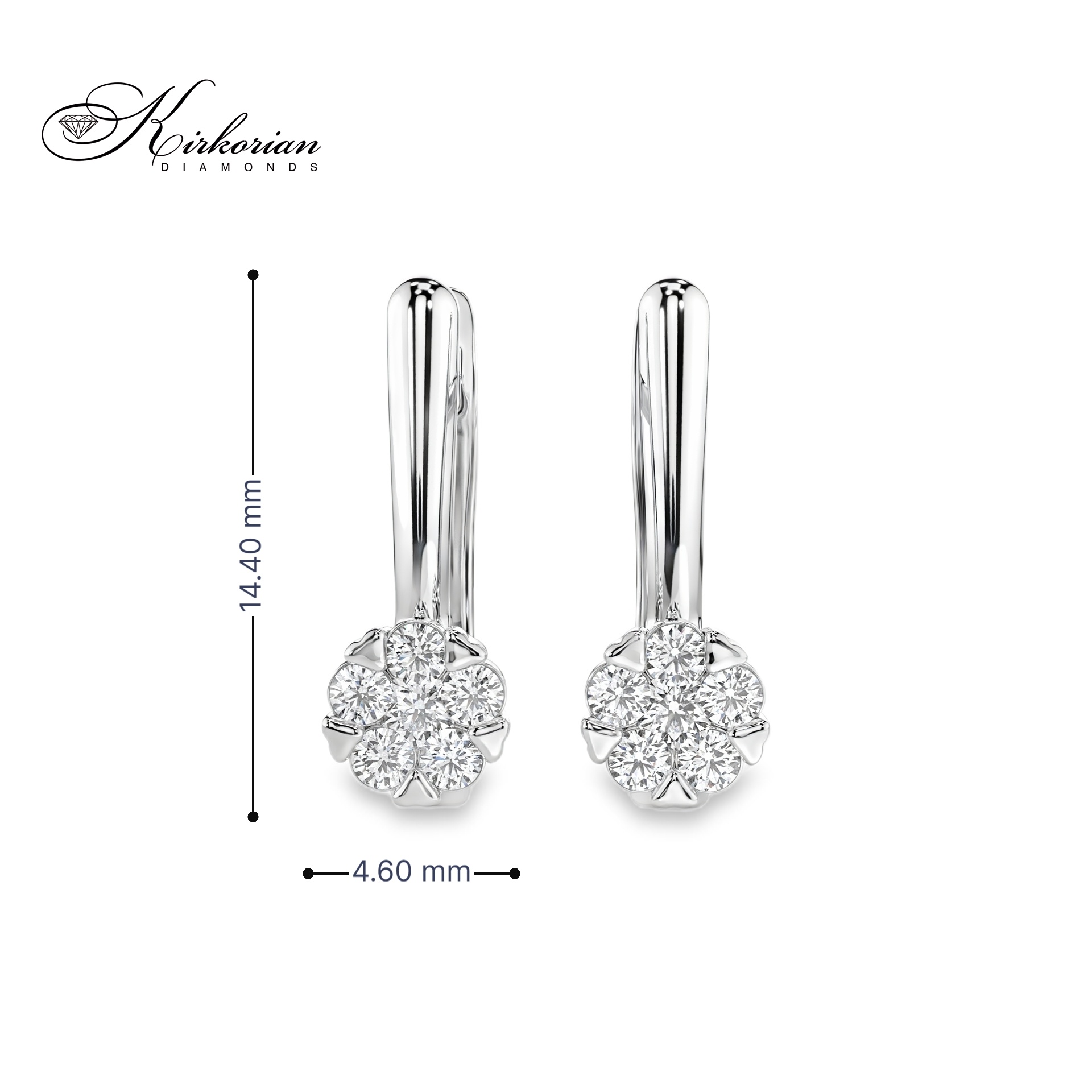 Обеци бяло злато 18к с диаманти 0.26 ct – Английско закопчаване, Код K10015B Обеци бяло злато 18к с диаманти 0.26 ct – Английско закопчаване, Код K10015B