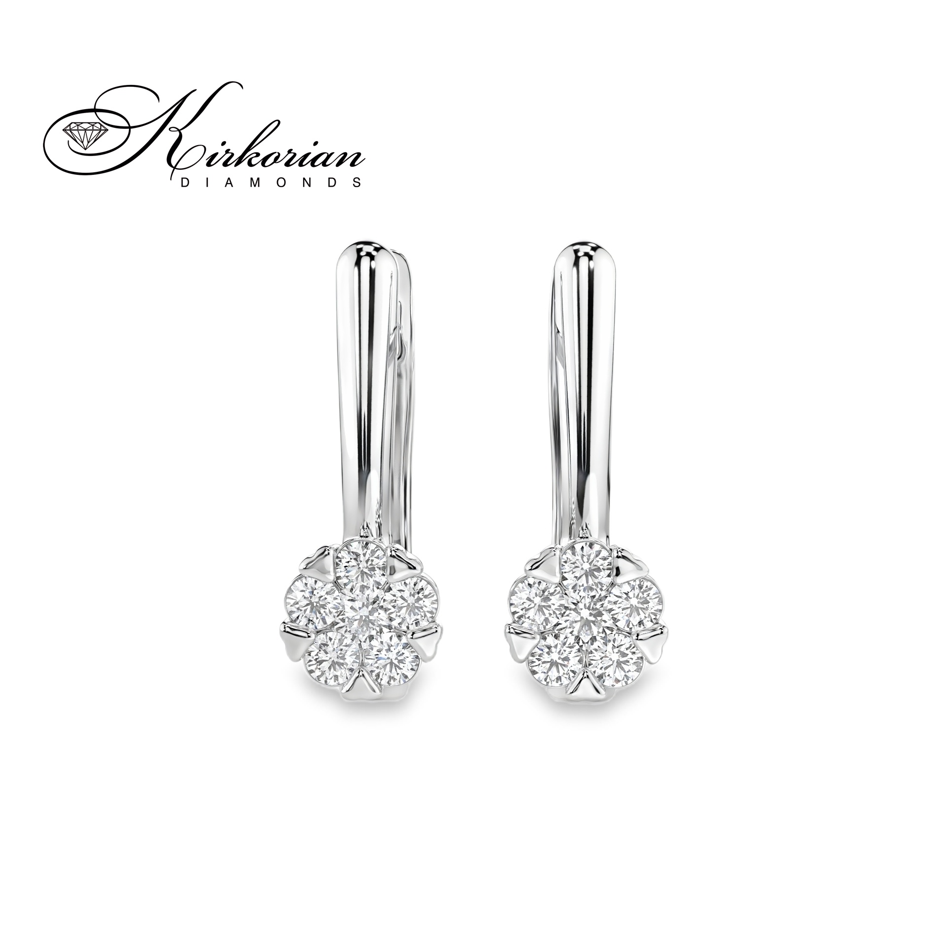 Обеци бяло злато 18к с диаманти 0.26 ct – Английско закопчаване, Код K10015B Обеци бяло злато 18к с диаманти 0.26 ct – Английско закопчаване, Код K10015B
